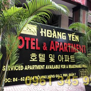 Thi công biển hiệu Khách sạn Hoàng Yến Phú Mỹ Hưng