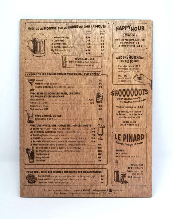 In menu gỗ khắc laser TPHCM